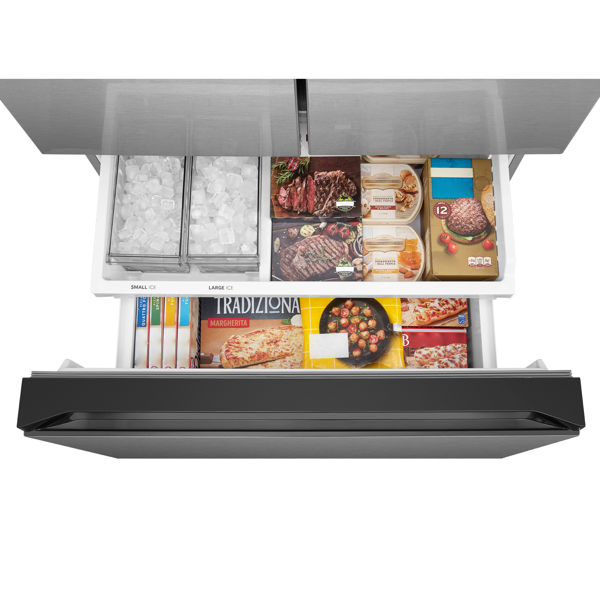 Midea - 36 Inch 26.5 cu. ft French Door Refrigerator in Stainless - MRF27I6BST