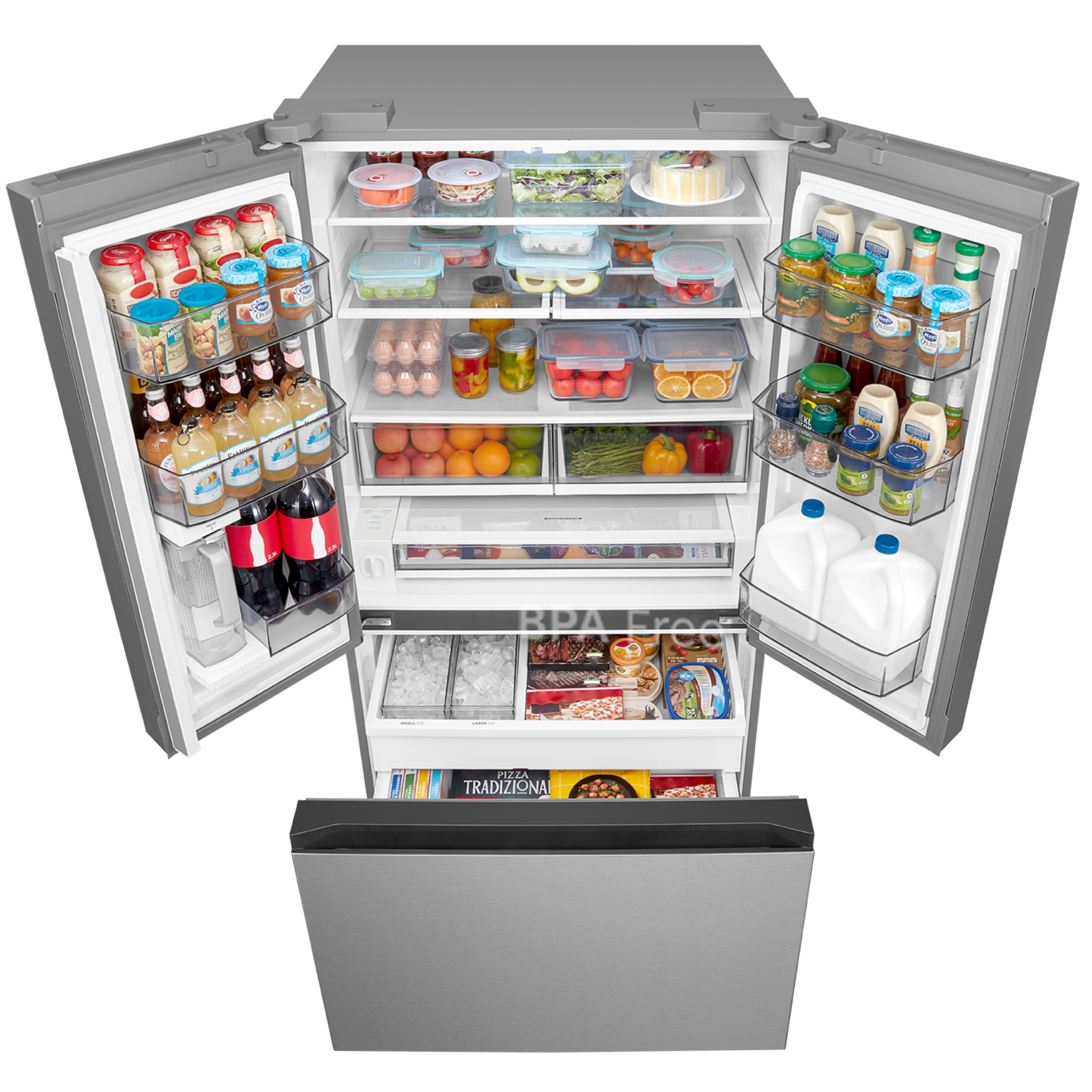 Midea - 36 Inch 26.5 cu. ft French Door Refrigerator in Stainless - MRF27I6BST