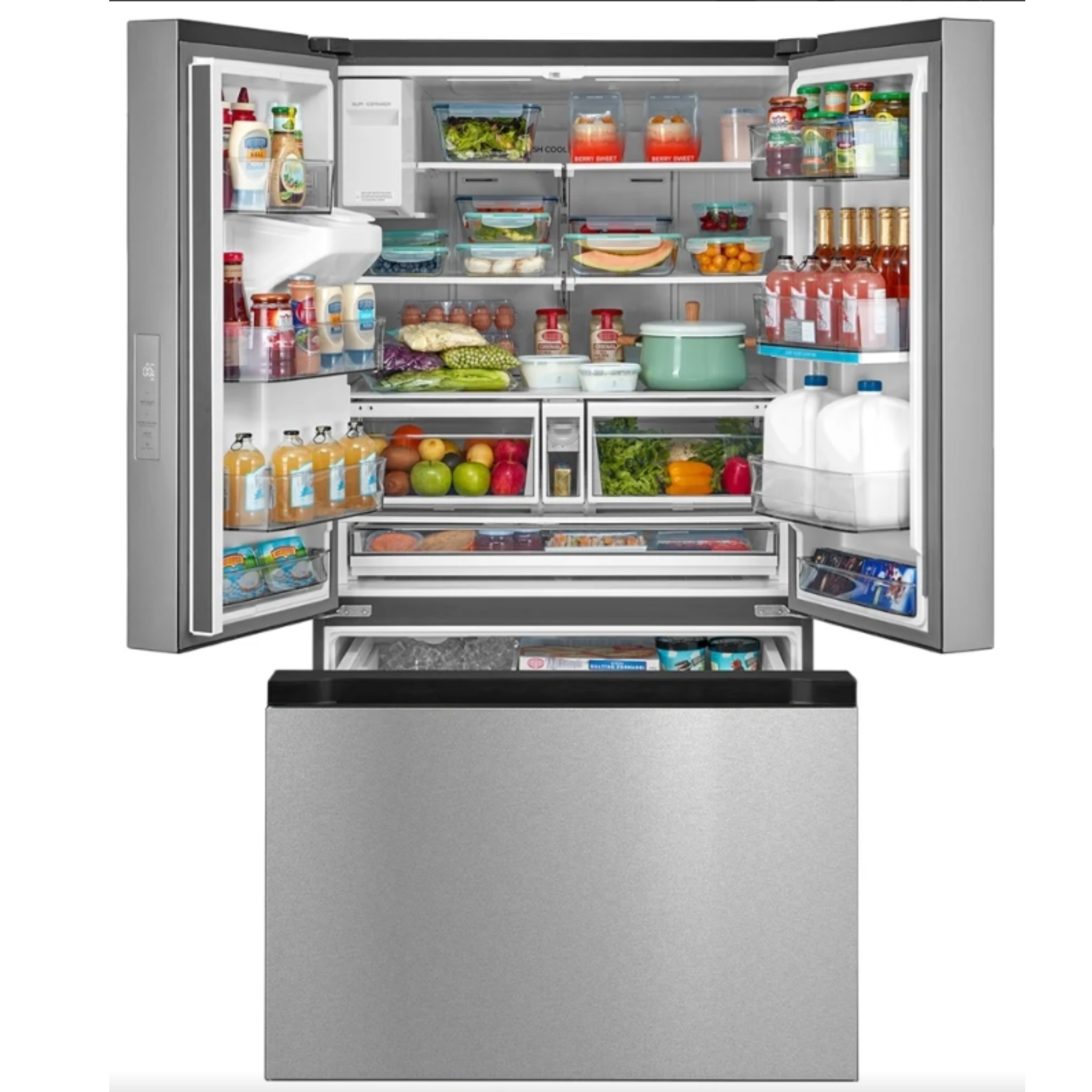 Midea - 36 Inch 29.4 cu. ft French Door Refrigerator in Stainless - MRF29D2AST
