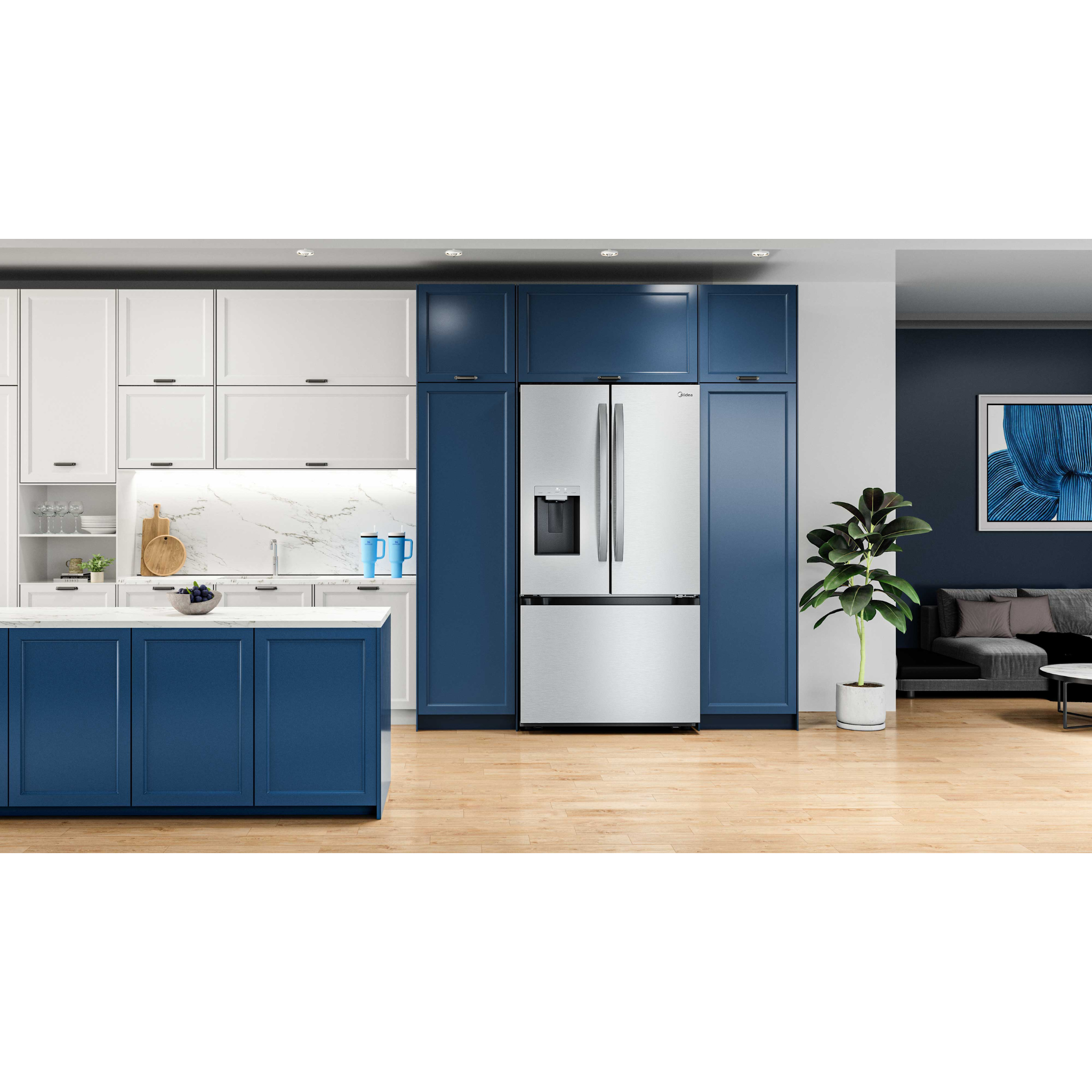 Midea - 36 Inch 28.9 cu. ft French Door Refrigerator in Stainless - MRF29D9BST