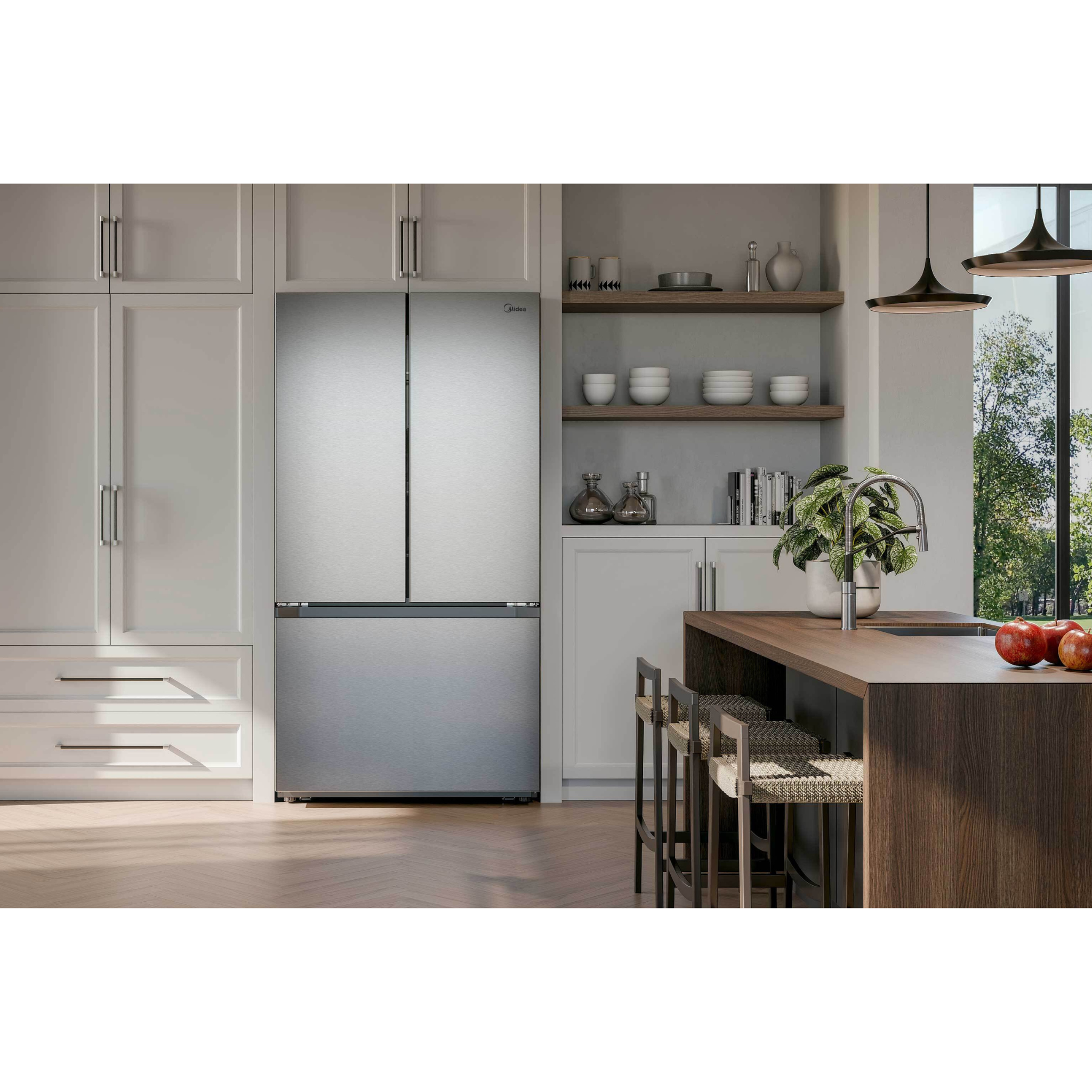 Midea - 36 Inch 31.7 cu. ft French Door Refrigerator in Stainless - MRF32I6BST