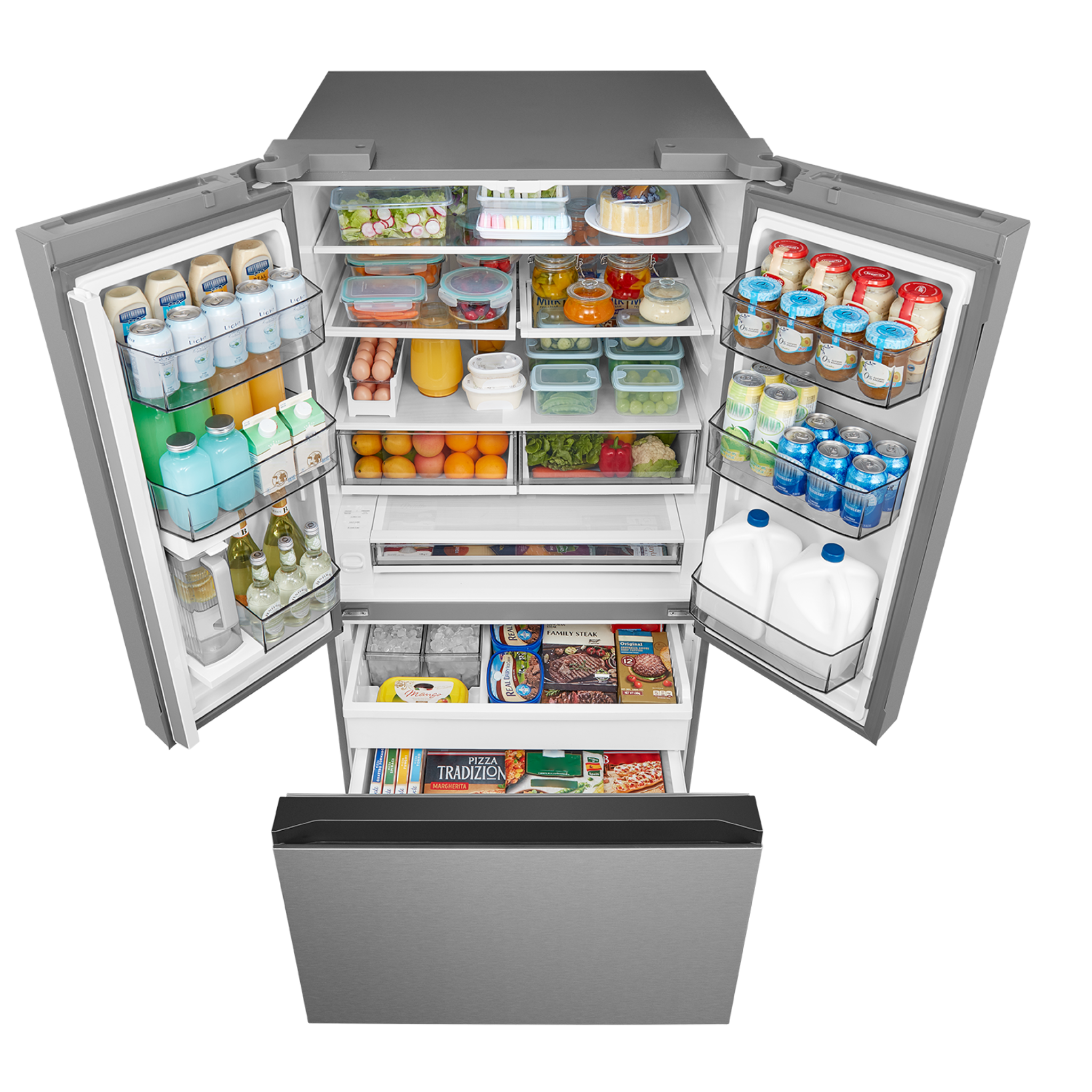 Midea - 36 Inch 31.7 cu. ft French Door Refrigerator in Stainless - MRF32I6BST