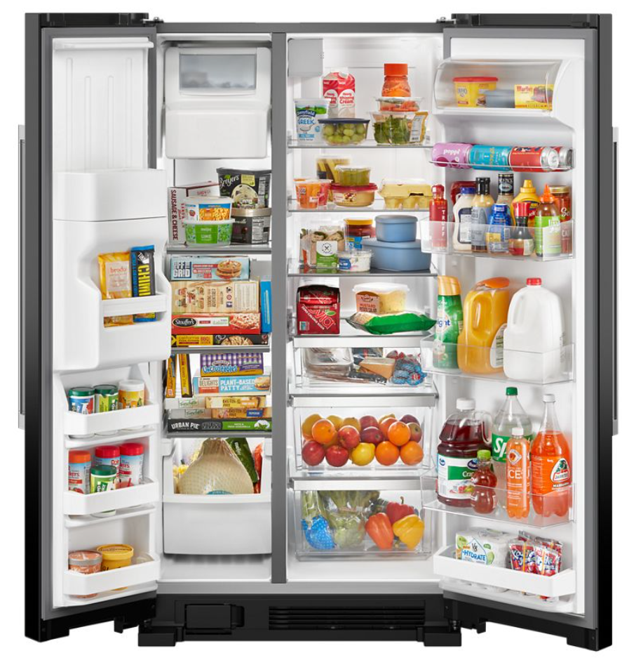 Maytag - 36 Inch 25 cu. ft Side by Side Refrigerator in Black - MRSF4036PB