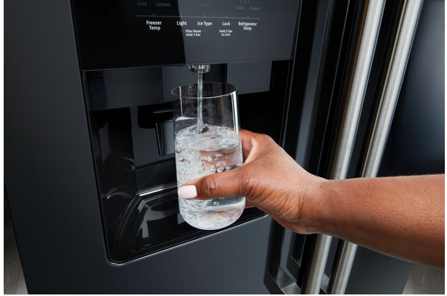 Maytag - 36 Inch 25 cu. ft Side by Side Refrigerator in Black - MRSF4036PB