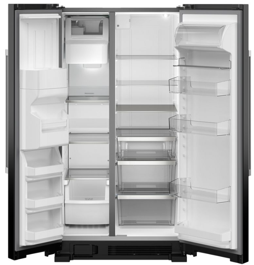 Maytag - 36 Inch 25 cu. ft Side by Side Refrigerator in Black - MRSF4036PB