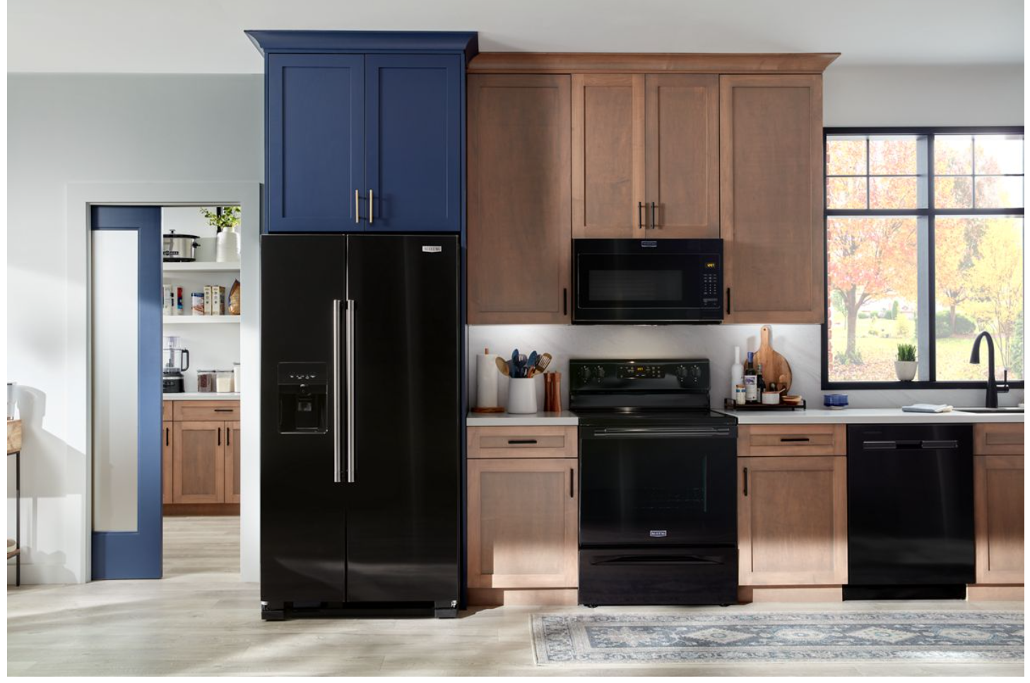 Maytag - 36 Inch 25 cu. ft Side by Side Refrigerator in Black - MRSF4036PB