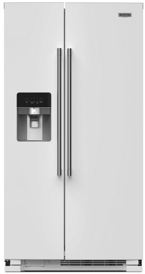 Maytag - 36 Inch 25 cu. ft Side by Side Refrigerator in White - MRSF4036PW