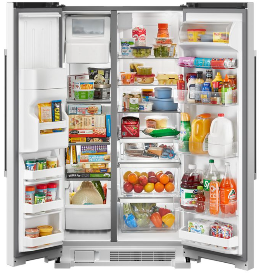 Maytag - 36 Inch 25 cu. ft Side by Side Refrigerator in White - MRSF4036PW