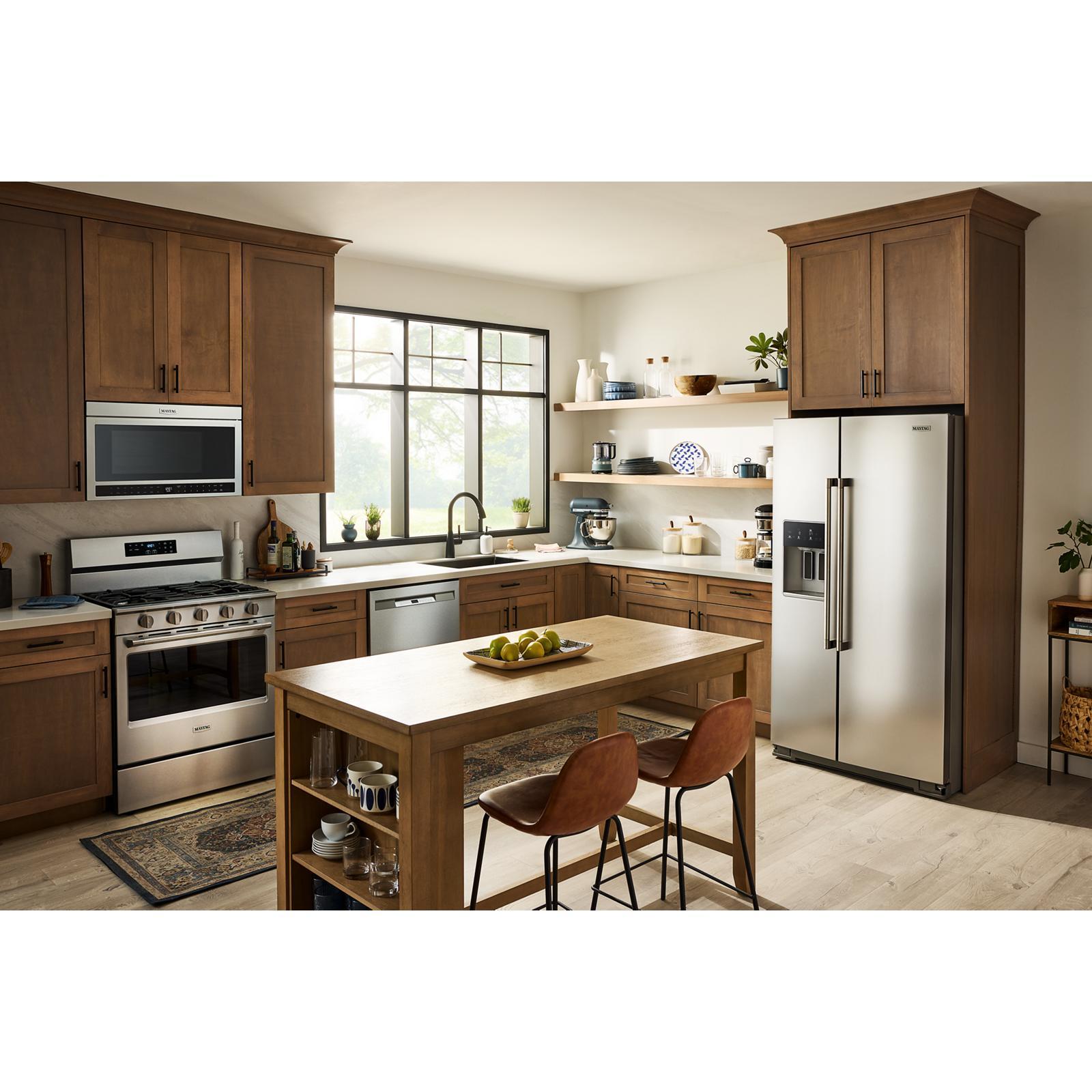 Maytag - 36 Inch 28.3 cu. ft Side by Side Refrigerator in Stainless - MRSF6636RZ