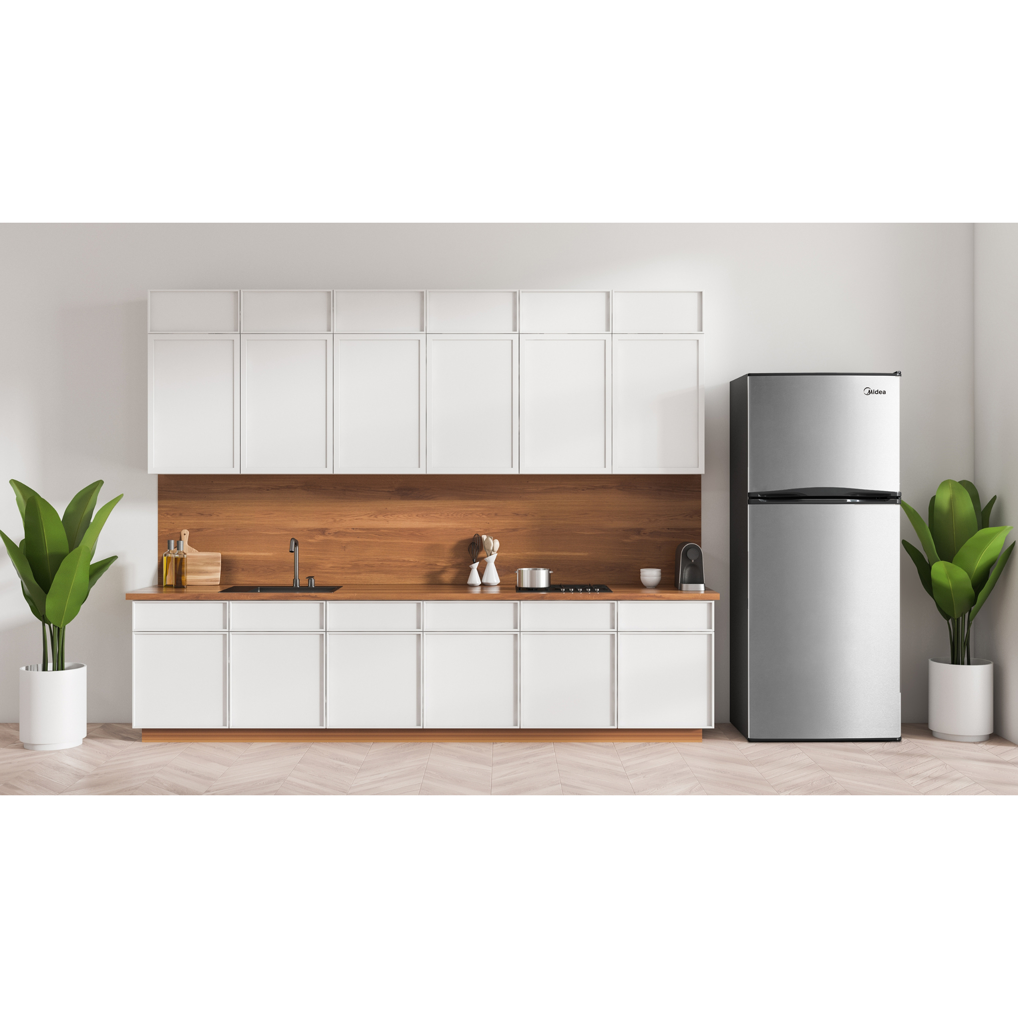 Midea - 24 Inch 11.5 cu. ft Top Mount Refrigerator in Stainless - MRT12B2AST