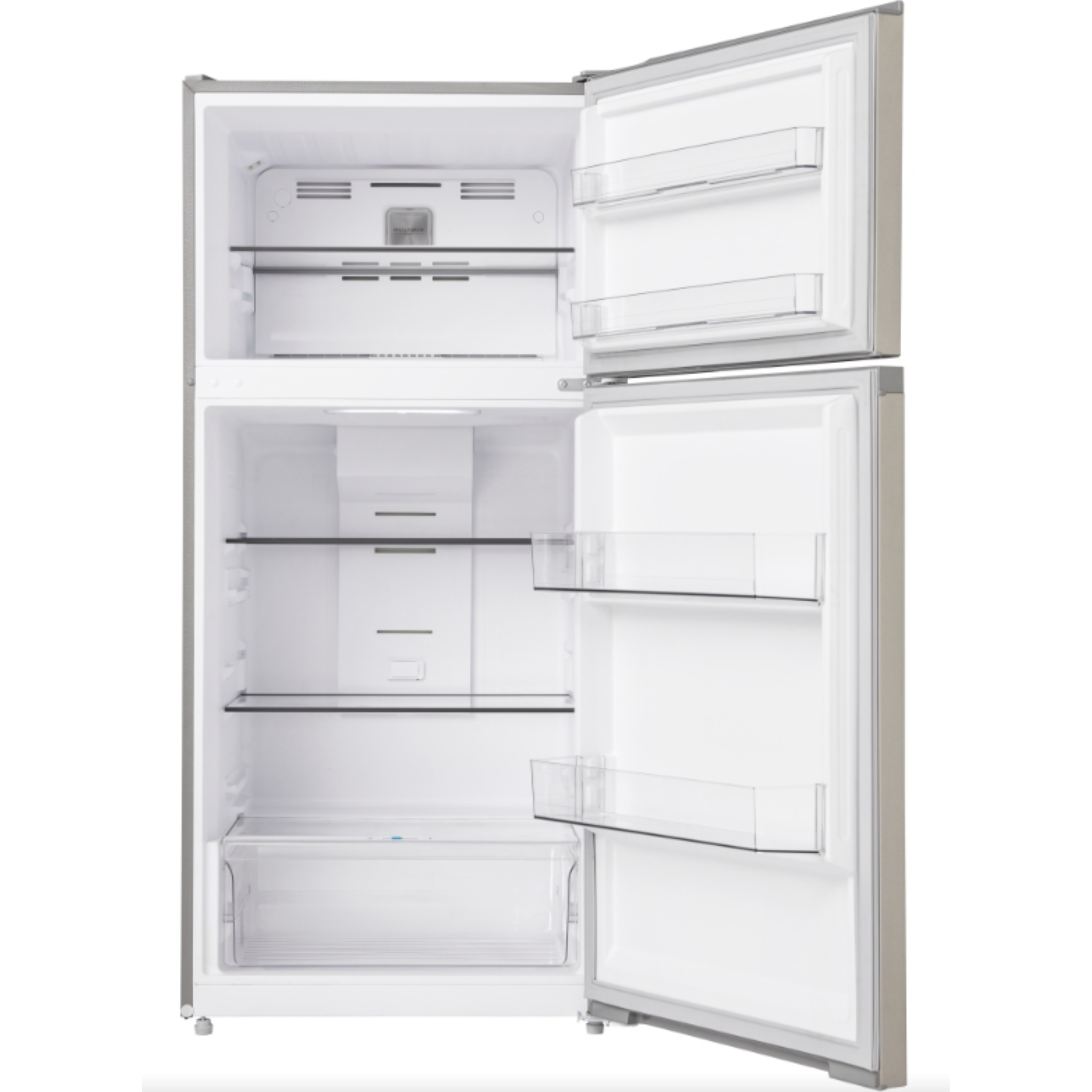 Midea - 27.5 Inch 14.2 cu. ft Top Mount Refrigerator in Stainless - MRT14D2BST