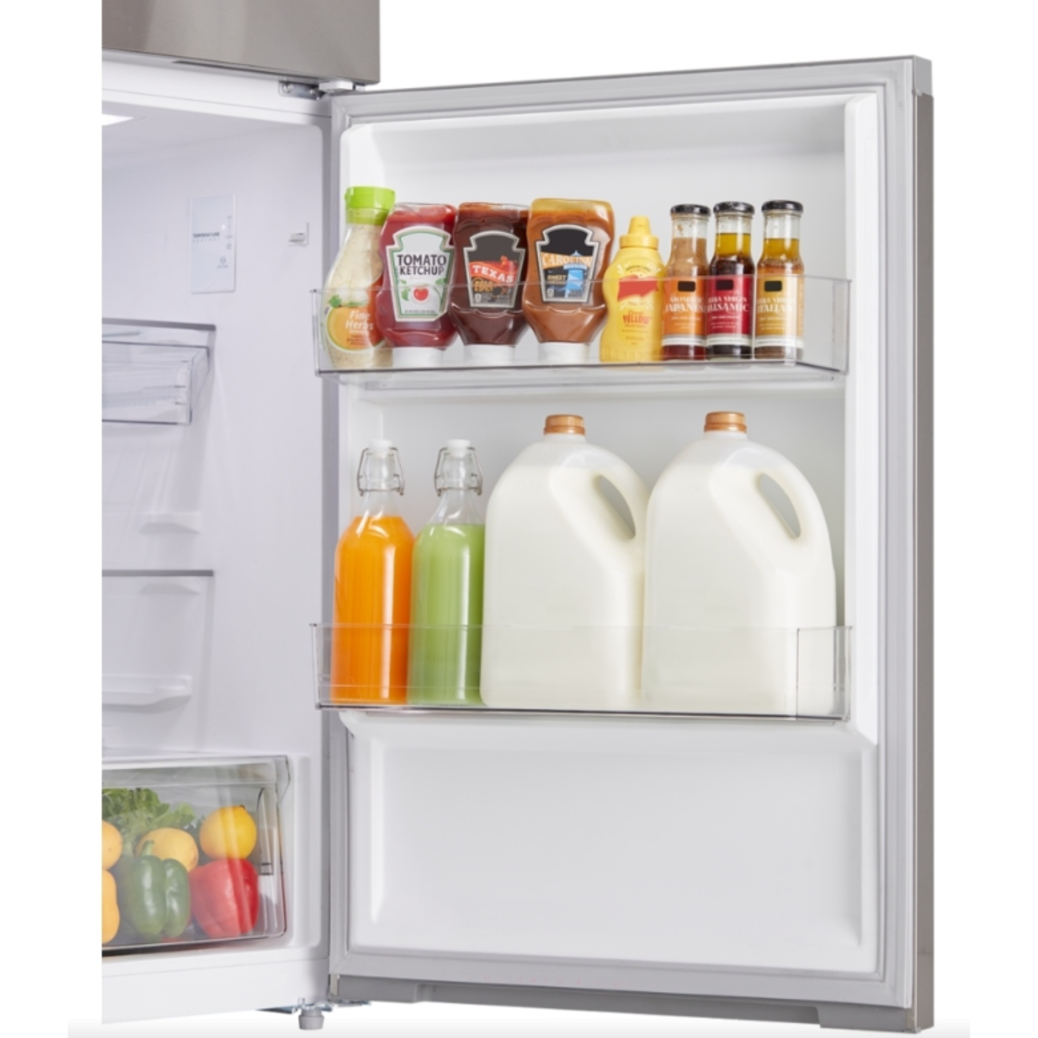Midea - 27.5 Inch 14.2 cu. ft Top Mount Refrigerator in Stainless - MRT14D2BST