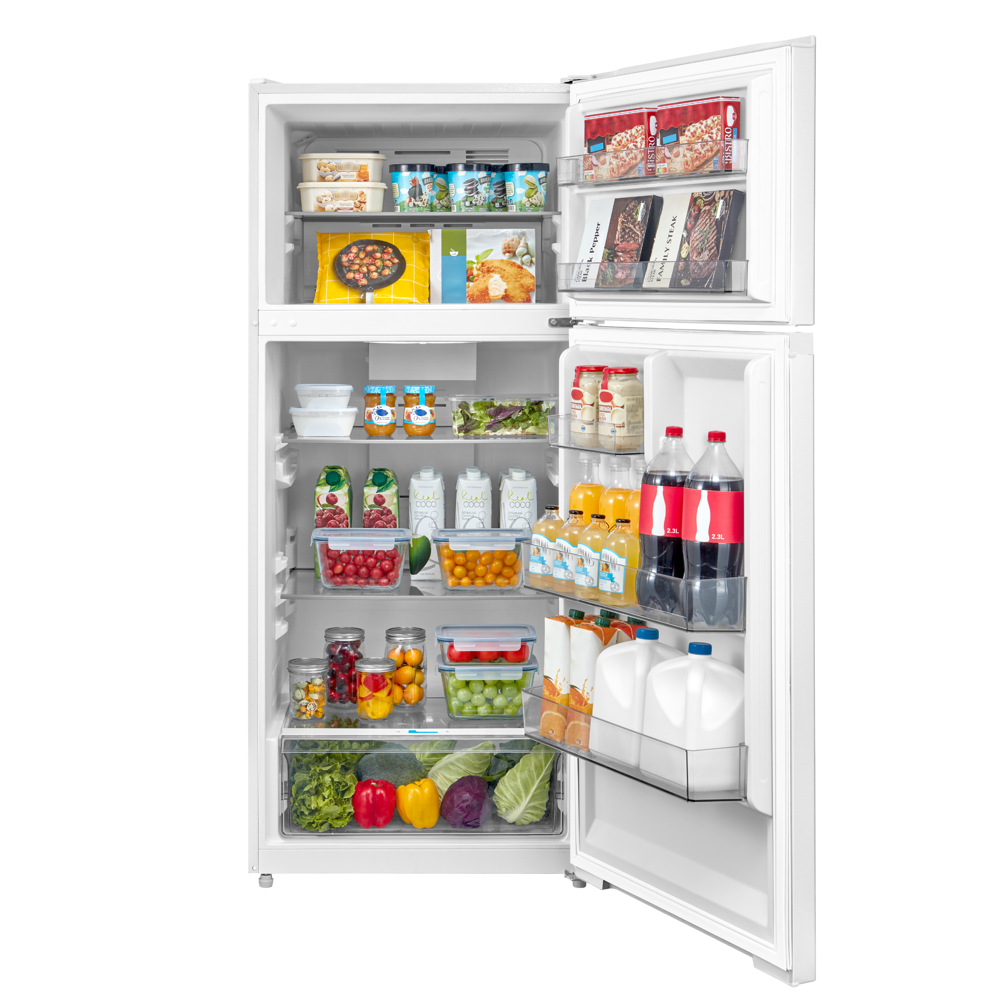 Midea - 27.5 Inch 16.1 cu. ft Top Mount Refrigerator in White - MRT16D2BWW