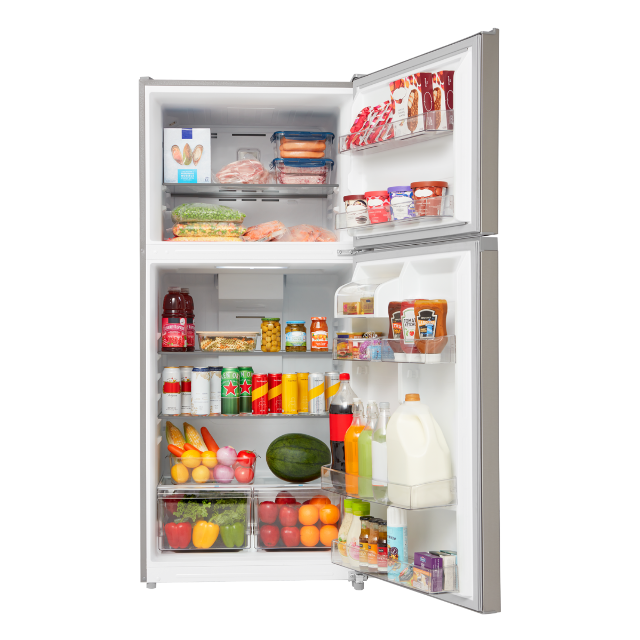 Midea - 30 Inch 20.5 cu. ft Top Mount Refrigerator in Stainless - MRT21D2BST