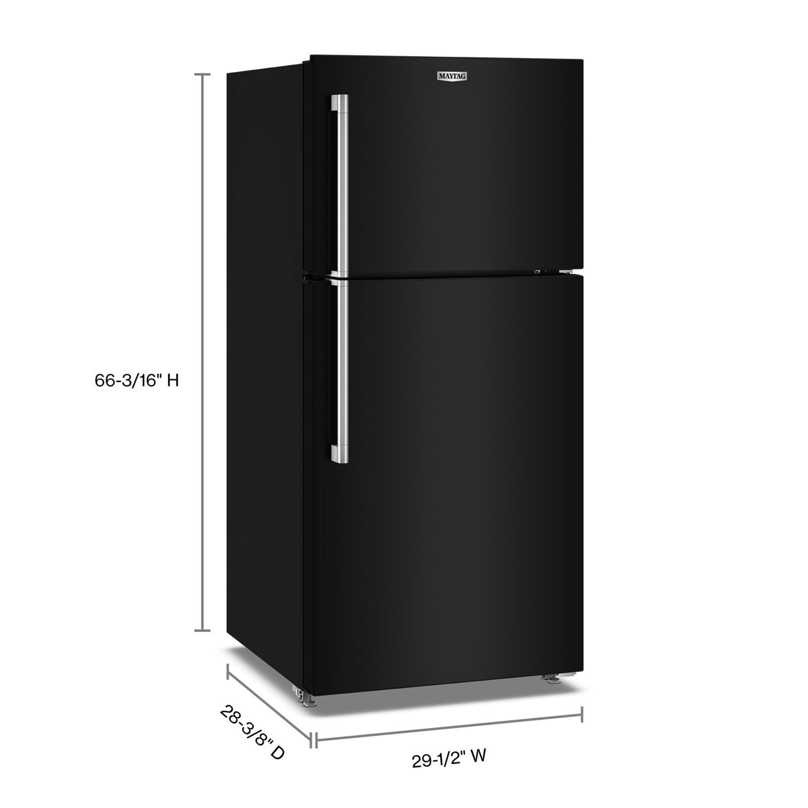 Maytag - 30 Inch 19.3 cu. ft Top Mount Refrigerator in Black - MRTX5119SB