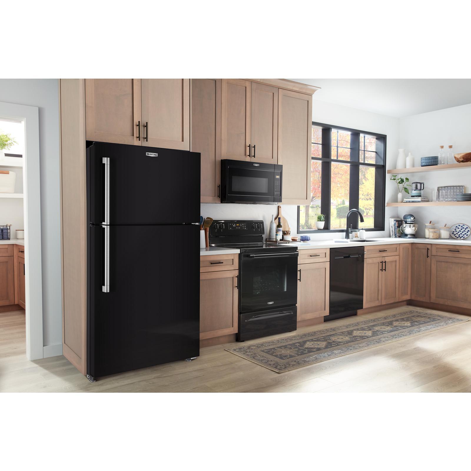 Maytag - 30 Inch 19.3 cu. ft Top Mount Refrigerator in Black - MRTX5119SB