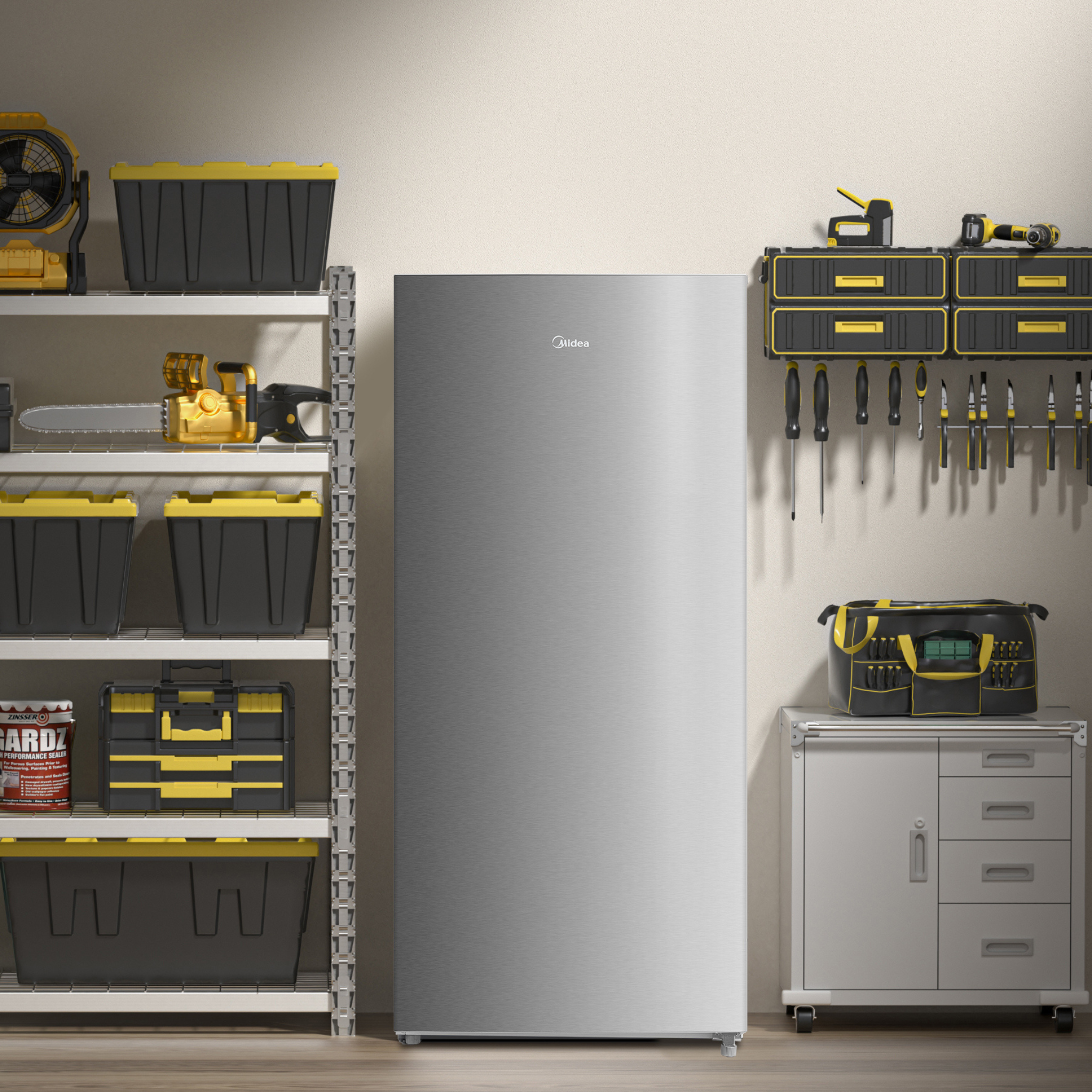 Midea - 20.5 cu. Ft Upright Freezer in Stainless - MRU21B6ASL