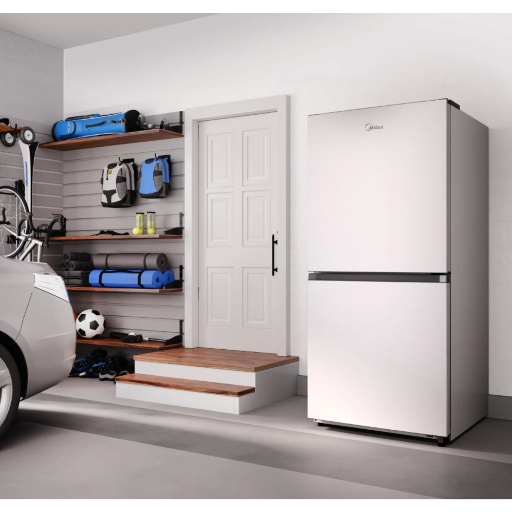 Midea - 29.72 Inch 20 cu. ft 3-in-1 Convertible Refrigerator Freezer in White - MRU21C7BWW