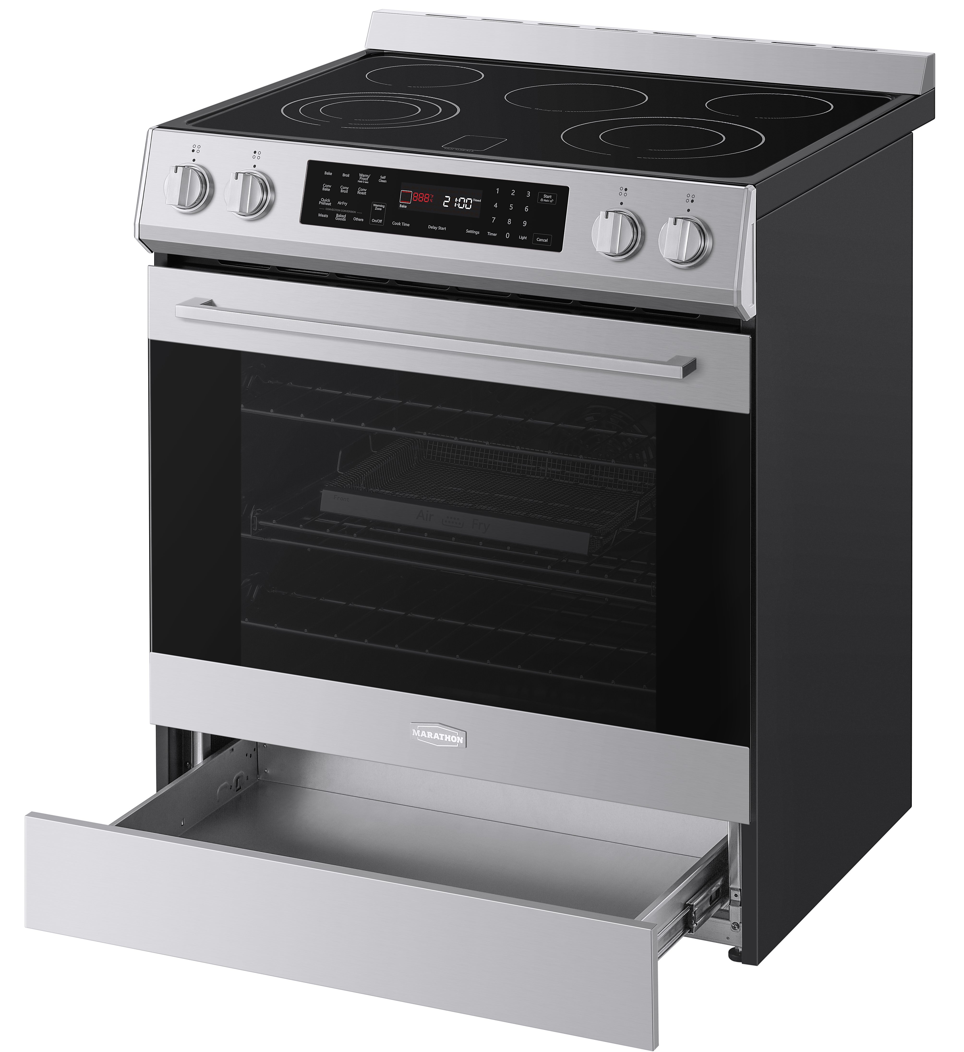Marathon - 29.92 Inch 5 cu. ft Smooth Top Electric Range in Stainless - MSCER3080SS