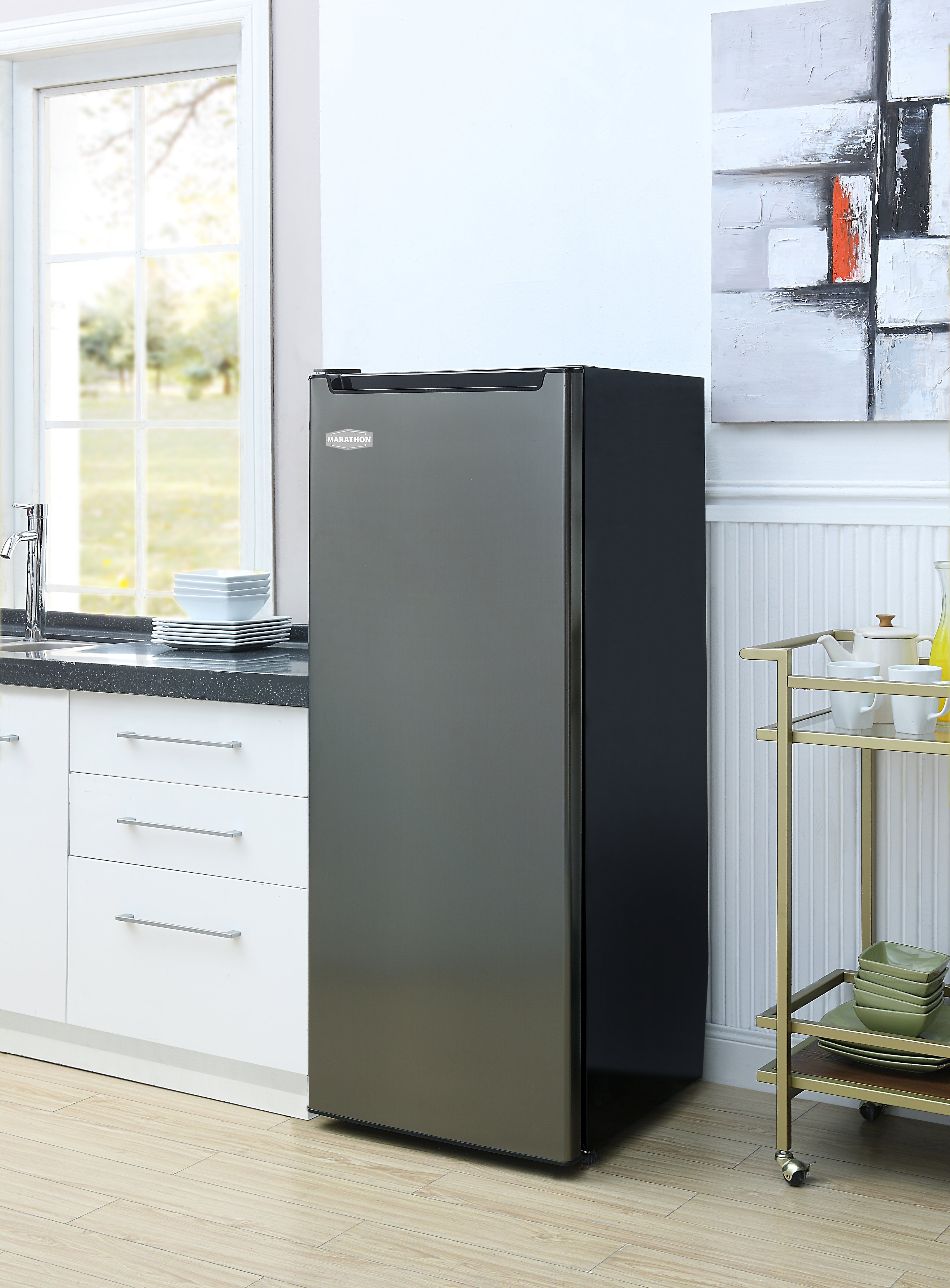 Marathon - 6.5 cu. Ft Upright Freezer in Black Stainless - MUF65BLS-2