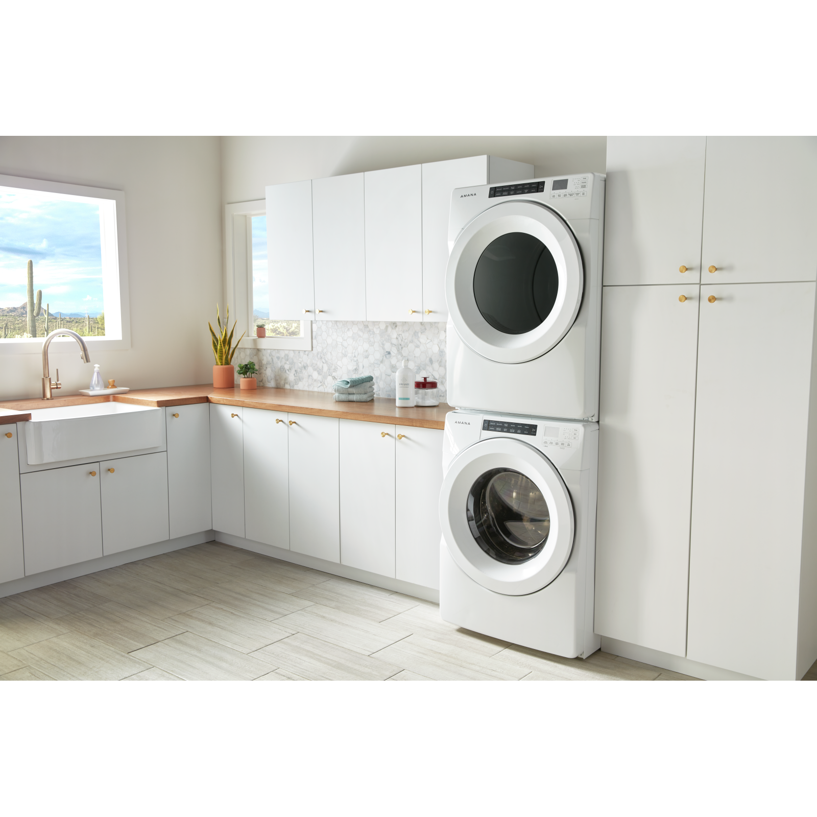 Amana - 5 cu. Ft Front Load Washer in White - NFW5800HW