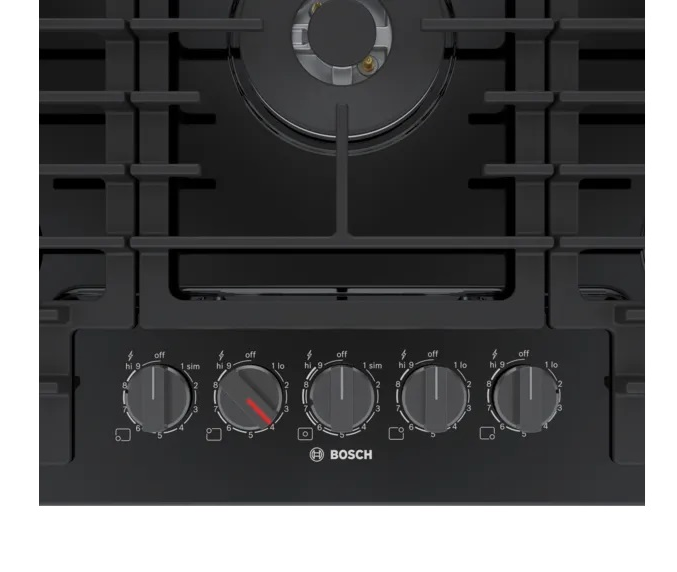 Bosch - 31 Inch Gas Cooktop in Black - NGM8049UC