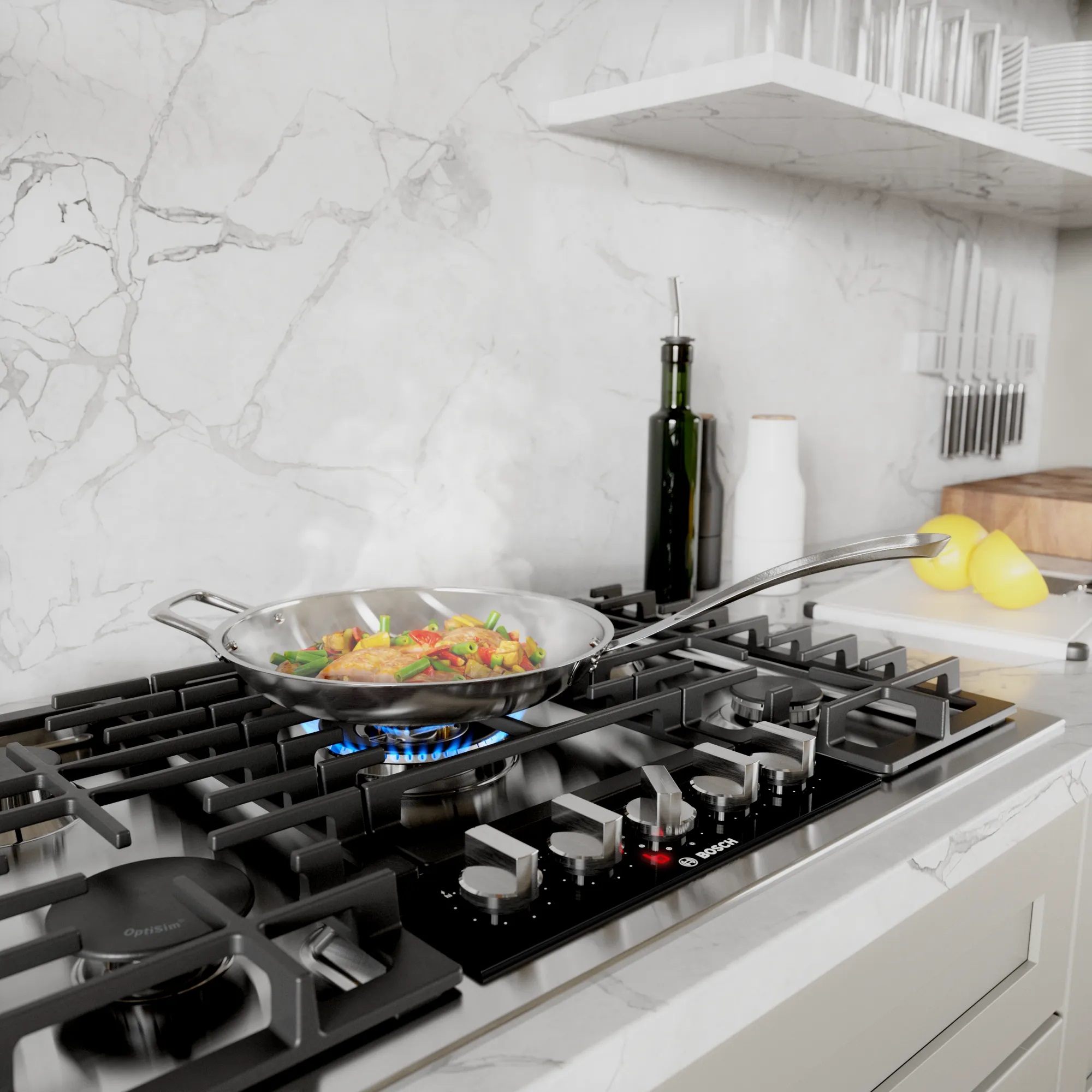 Bosch - 31 Inch Gas Cooktop in Stainless - NGMP059UC