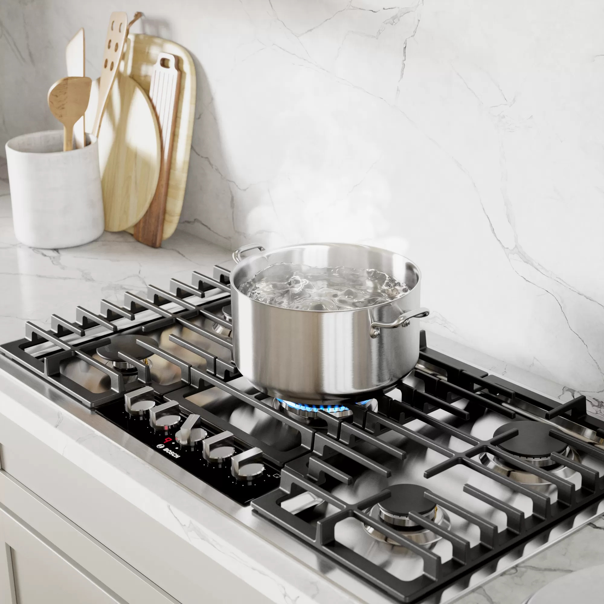 Bosch - 37 Inch Gas Cooktop in Stainless - NGMP659UC