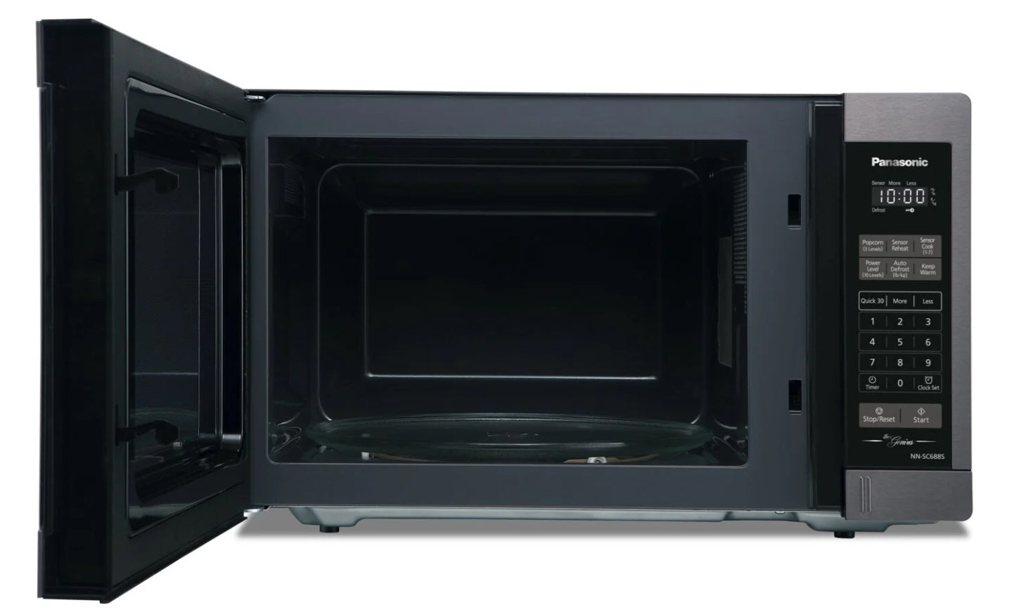 Panasonic - 1.3 cu. Ft Counter top Microwave in Black - NNSC688SC