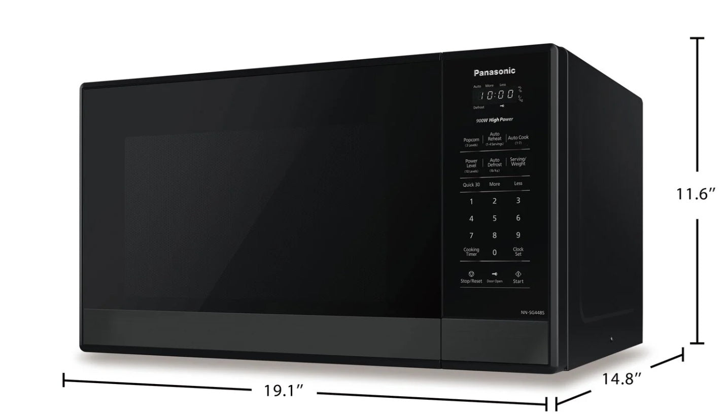Panasonic - 0.9 cu. Ft Counter top Microwave in Black - NNSG448SC