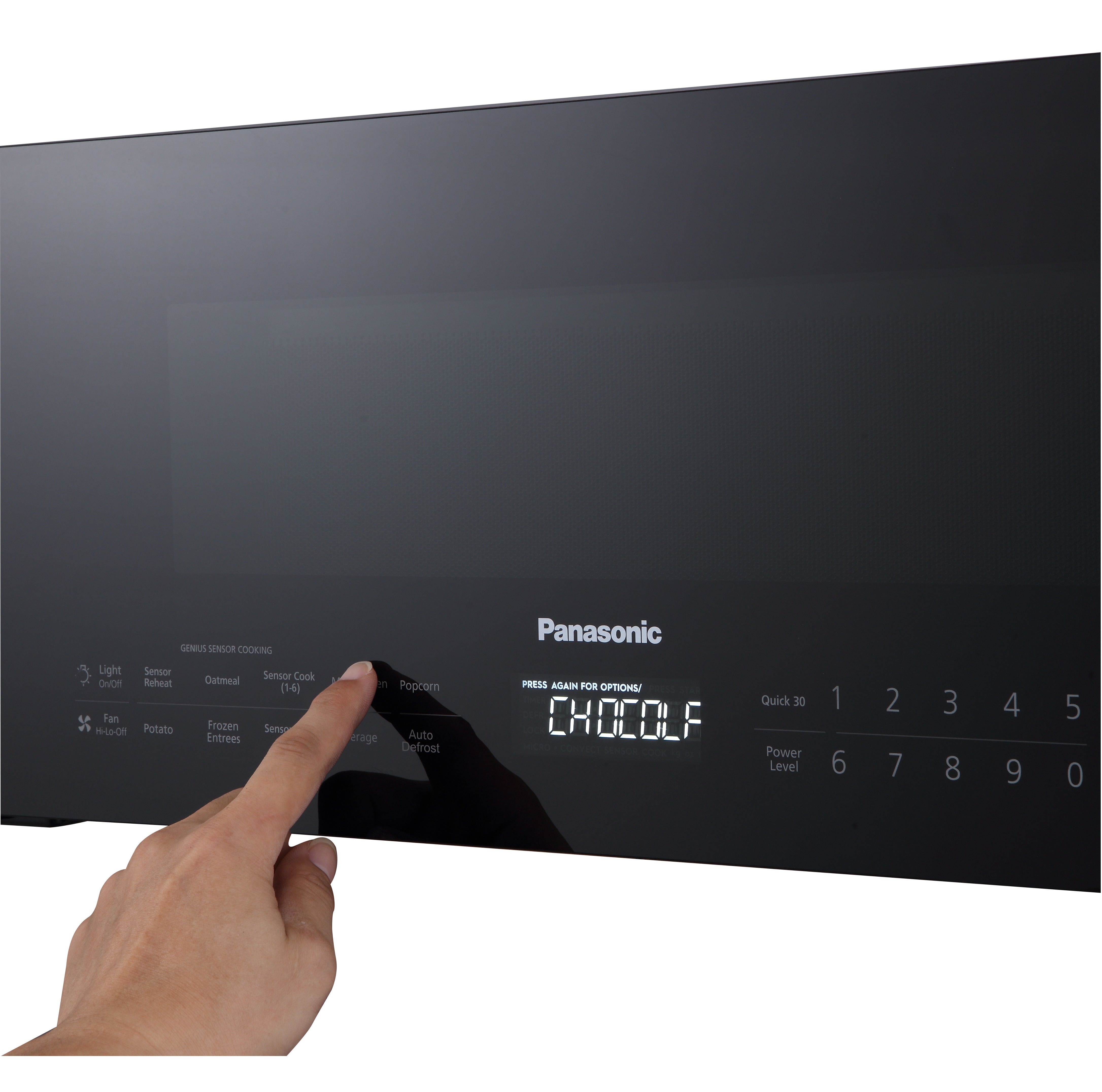 Panasonic - 1.2 cu. Ft Over the range Microwave in Black - NNSG65NB