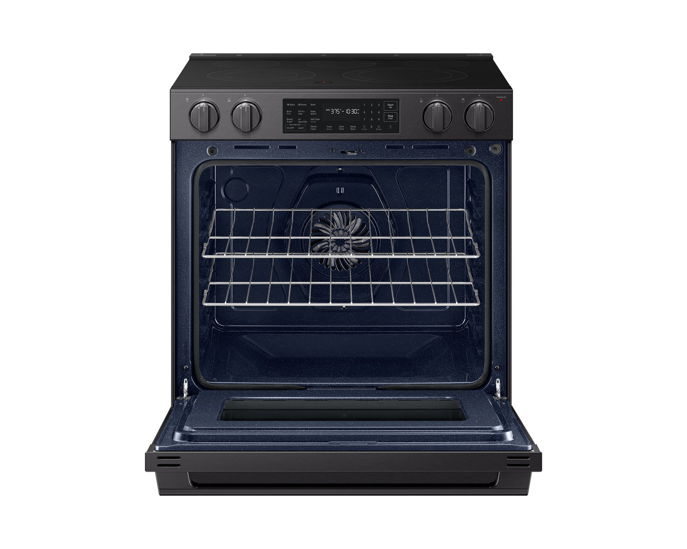 Samsung - 6.3 cu. ft Electric Range in Black Stainless - NSE80H63SEAC