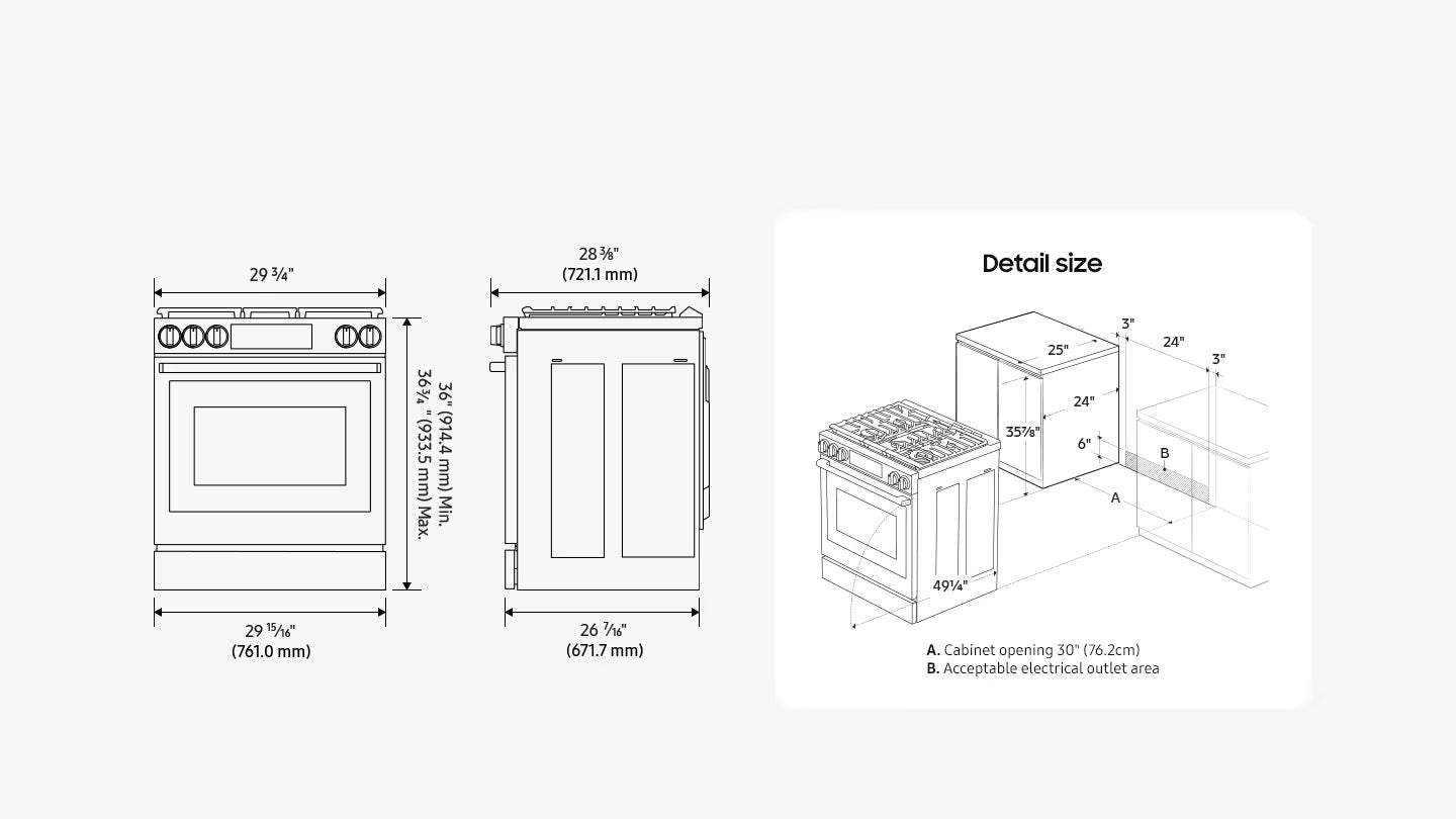 Samsung - 6 cu. ft Gas Range in White - NSG90H60SWAA
