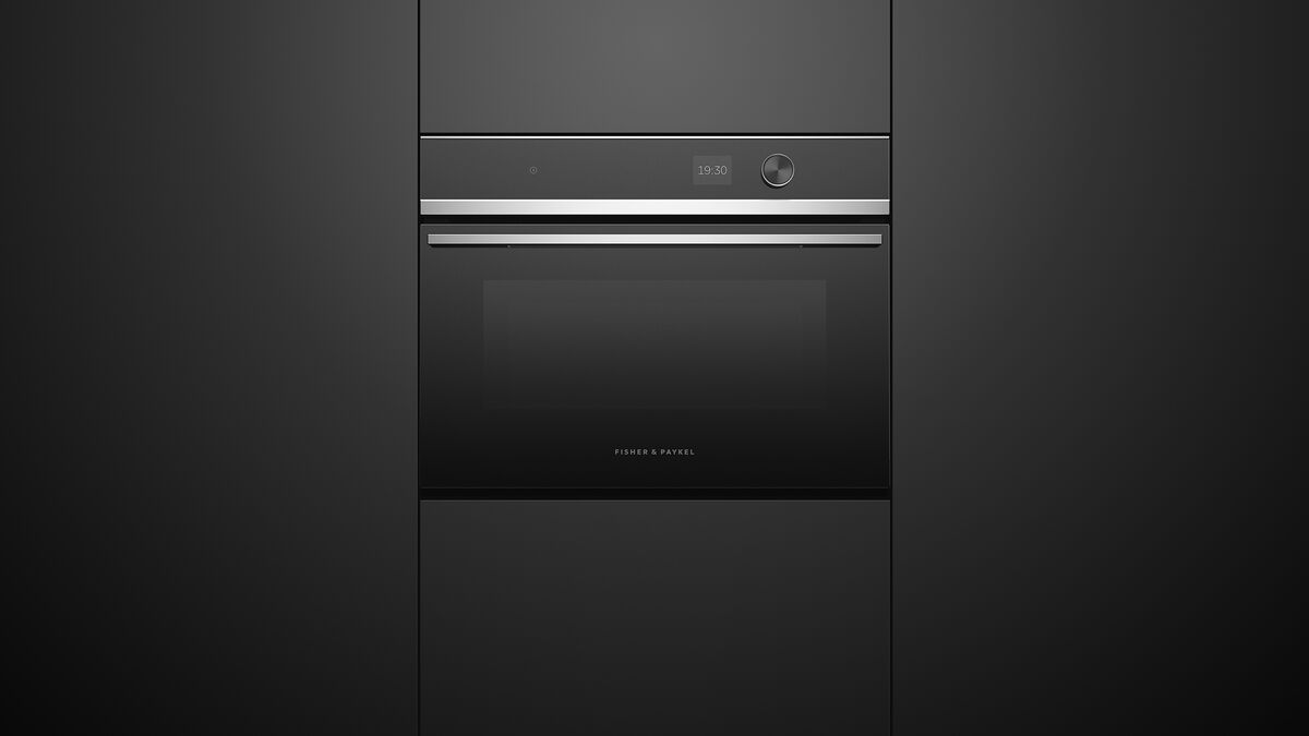 Fisher & Paykel - 1.4 cu. ft Speed Wall Oven in Black - OM24NDLX1