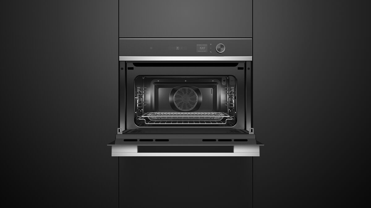 Fisher & Paykel - 1.4 cu. ft Speed Wall Oven in Black - OM24NDLX1