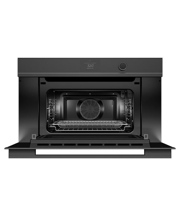 Fisher & Paykel - 1.7 cu. ft Single Wall Oven in Black - OM30NDTDB1