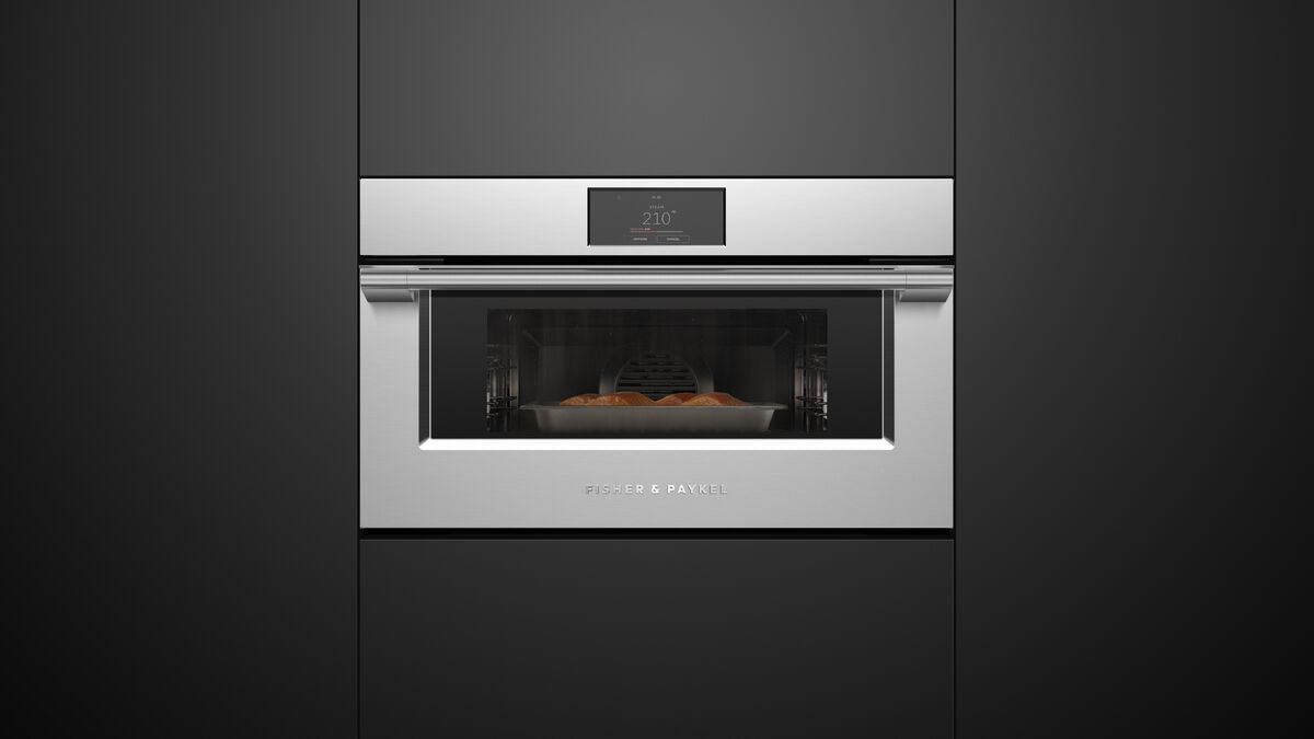 Fisher & Paykel - 1.9 cu. ft Steam Wall Oven in Stainless - OS30NPTX1