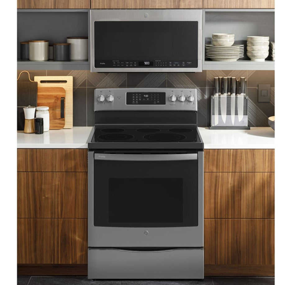 GE Profile - 6.2 cu. ft Electric Range in Stainless - PCB900YVFS