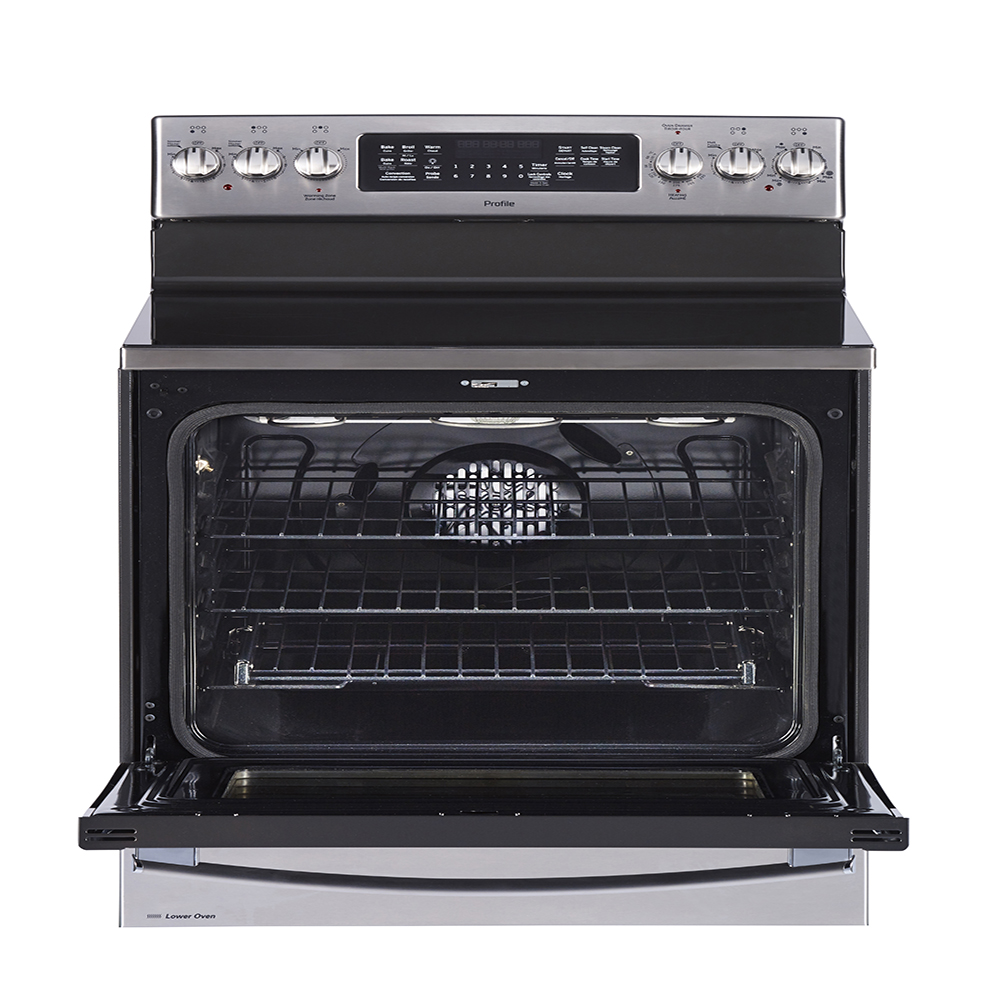 GE Profile - 30 Inch 6.2 cu. ft Electric Range in Stainless - PCB987YMFS