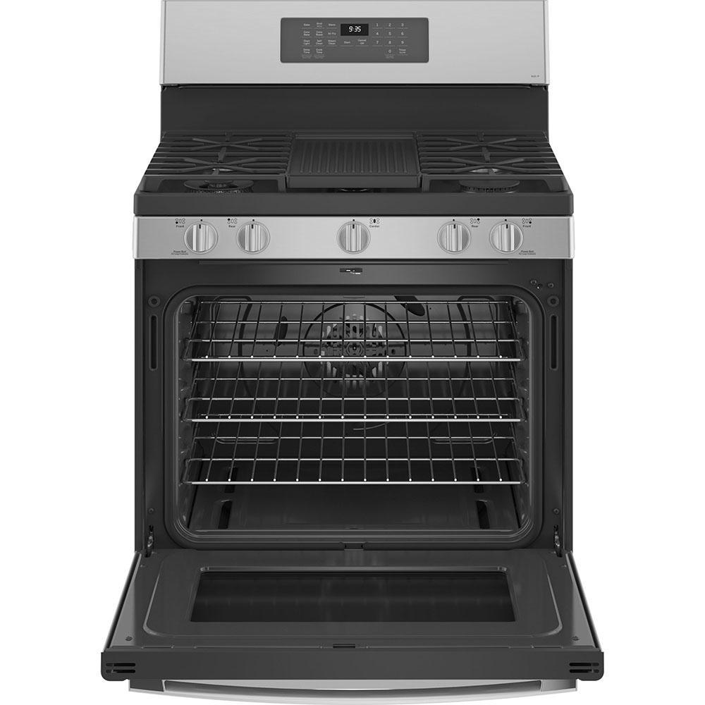 GE Profile - 5.6 cu. ft Gas Range in Stainless - PCGB935YPFS