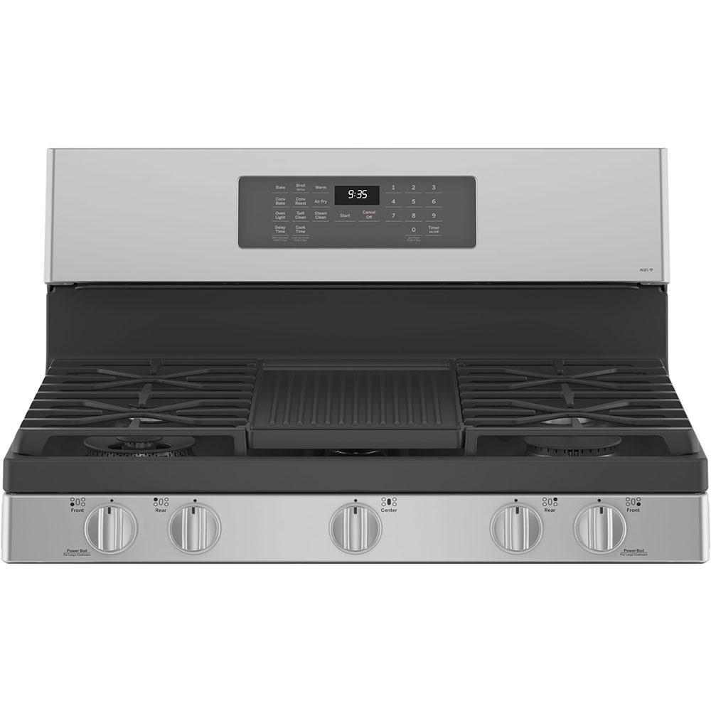 GE Profile - 5.6 cu. ft Gas Range in Stainless - PCGB935YPFS