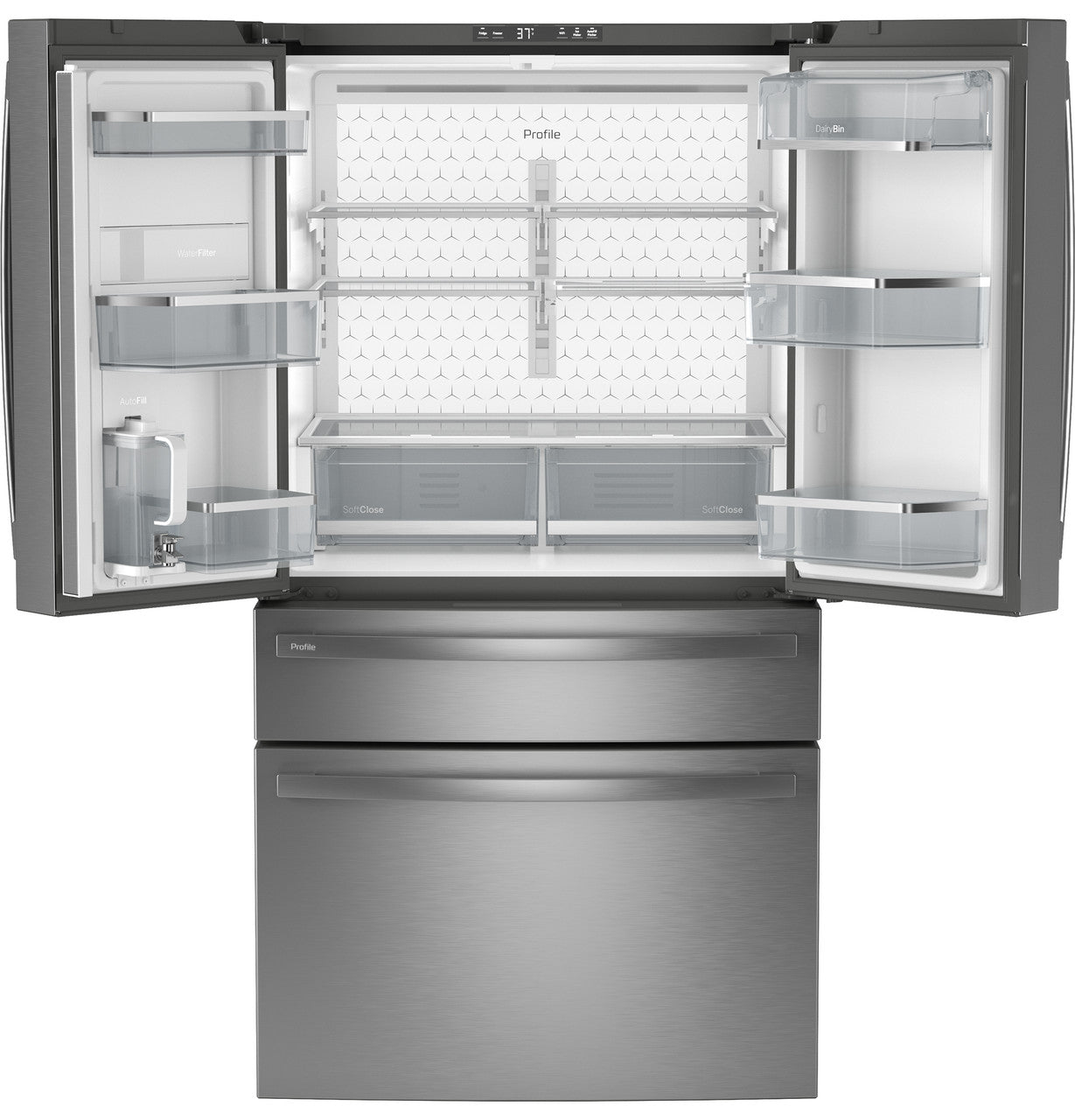 GE Profile - 36 Inch 16.51 cu. ft French Door Refrigerator in Stainless - PGE29BYTFS