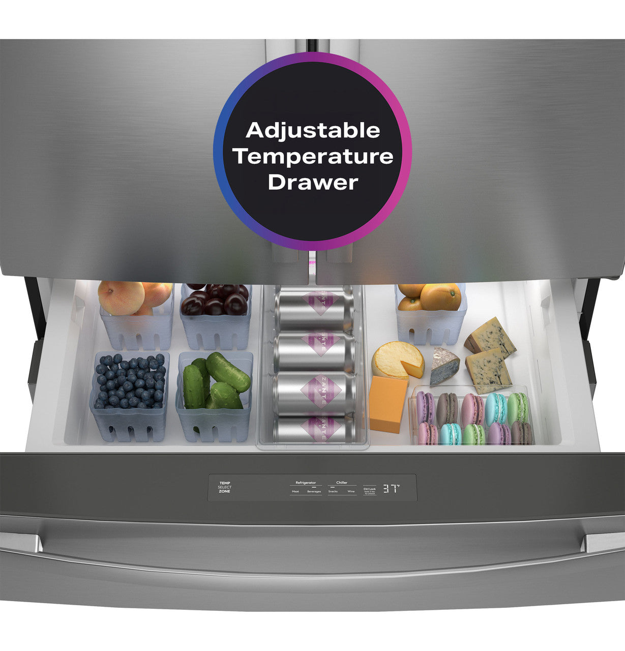 GE Profile - 36 Inch 16.51 cu. ft French Door Refrigerator in Stainless - PGE29BYTFS