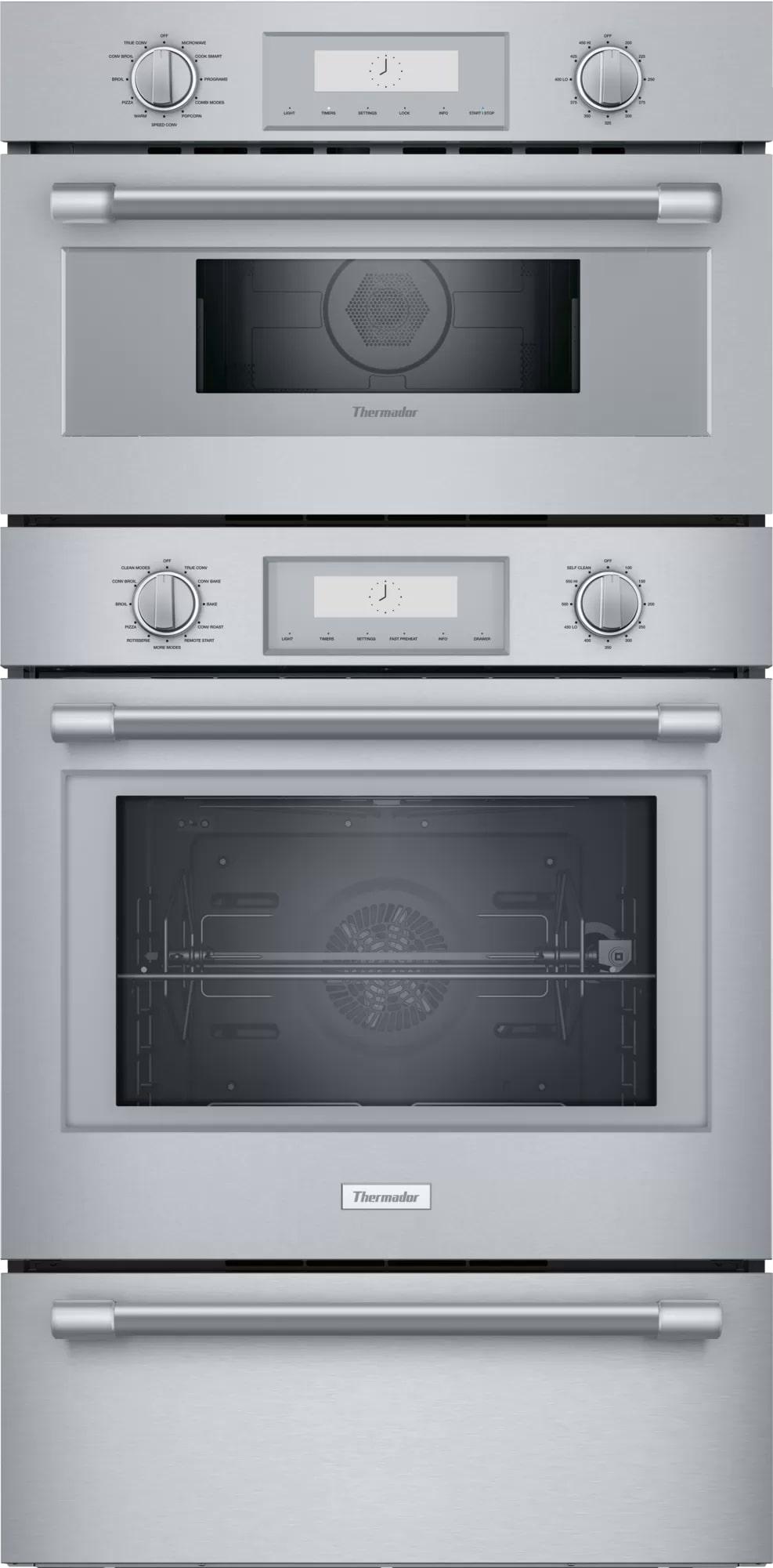 Thermador - 8.6 cu. ft Combination Wall Oven in Stainless (Open Box) - PODMCW31W