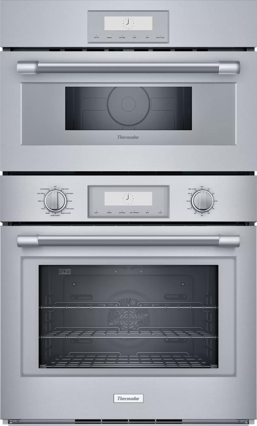 Thermador - 7.1 cu. ft Combination Wall Oven in Stainless (Open Box) - POM301W
