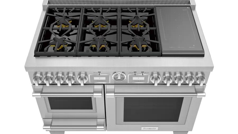 Thermador - 6.5 cu. ft Dual Fuel Range in Stainless (Open Box) - PRD48WISGC