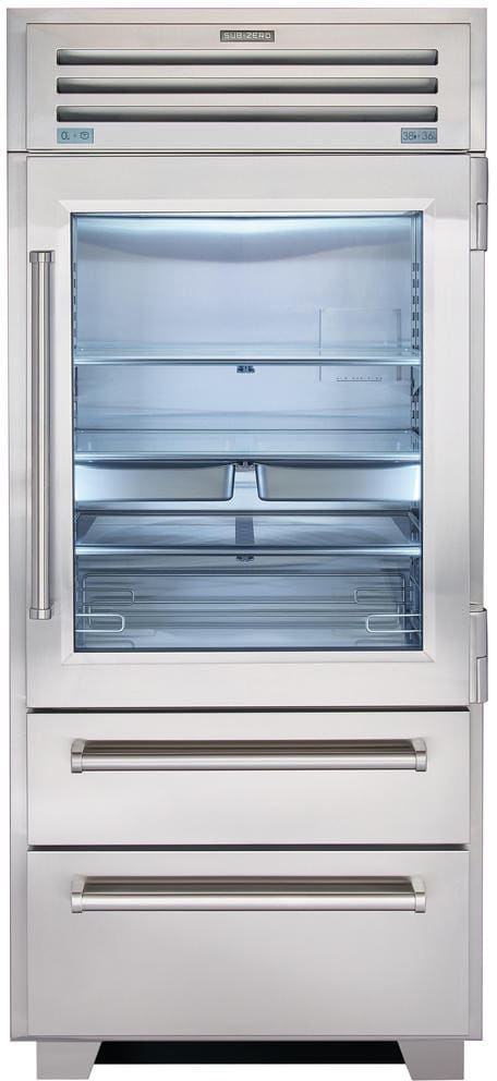 Sub-Zero - 36 Inch 22.7 cu. ft Built In / Integrated Bottom Mount Refrigerator in Stainless - PRO3650G-LH