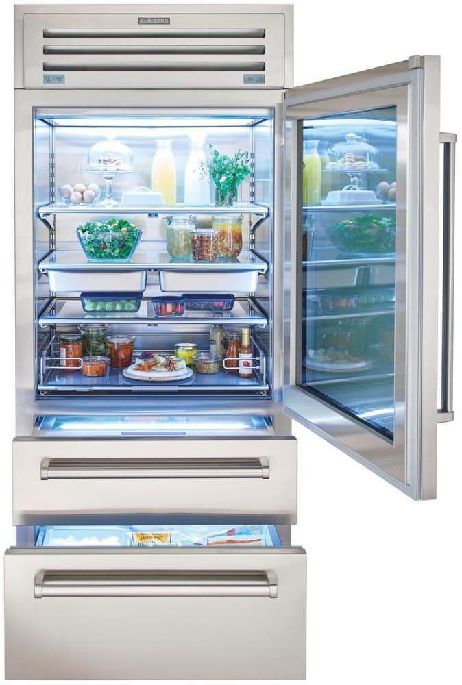 Sub-Zero - 36 Inch 22.7 cu. ft Built In / Integrated Bottom Mount Refrigerator in Stainless - PRO3650G-LH