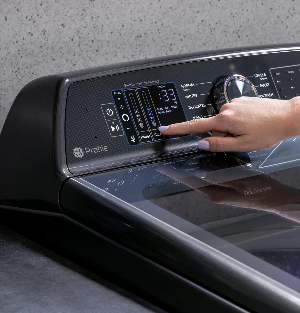 GE Pro - 5.4 cu. Ft Top Load Washer in Sapphire Blue - PTW800BPWRS