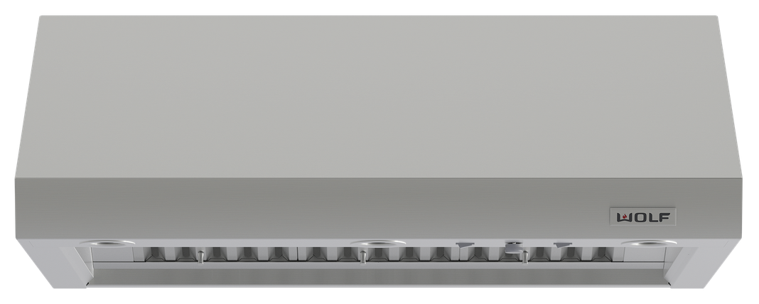 Wolf - 48 Inch Outdoor Wall Mount and Chimney Range Vent in Stainless - PW483318O